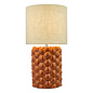 Cloch - Ceramic Orange Glazed Table Lamp with Linen Shade