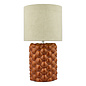 Cloch - Ceramic Orange Glazed Table Lamp with Linen Shade