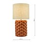 Cloch - Ceramic Orange Glazed Table Lamp with Linen Shade