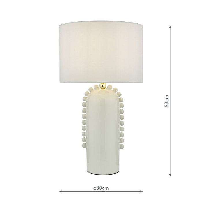 Bauble - Ivory & Gold Ceramic Table Lamp with White Shade