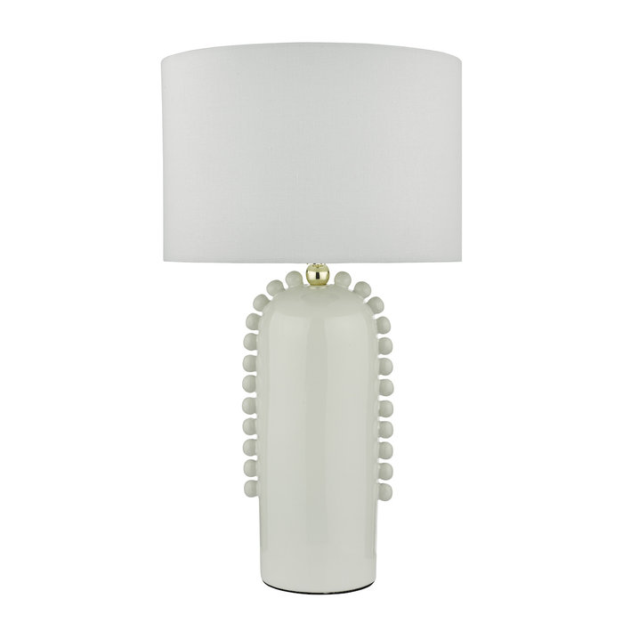 Bauble - Ivory & Gold Ceramic Table Lamp with White Shade