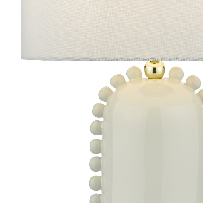 Bauble - Ivory & Gold Ceramic Table Lamp with White Shade