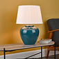 Aria - Blue Glaze Ceramic Table Lamp with Ivory Shade
