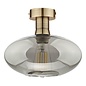 Emma - Brass and Smoked Glass Semi Flush Ceiling Light