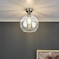 Emma - Brass and Clear Glass Semi Flush Ceiling Light