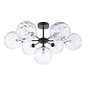 Celia - 7 Light Semi Flush Black and Moulded Clear Glass Shades