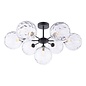 Celia - 7 Light Semi Flush Black and Moulded Clear Glass Shades