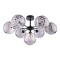 Celia - 7 Light Semi Flush Black and Smoked Glass Shades