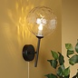 Celia - Black and Moulded Clear Glass Wall Light