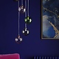 Fergie - 5 Light Chrome and Coloured Glass Cluster Pendant