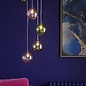 Fergie - 5 Light Chrome and Coloured Glass Cluster Pendant