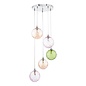 Fergie - 5 Light Chrome and Coloured Glass Cluster Pendant