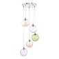 Fergie - 5 Light Chrome and Coloured Glass Cluster Pendant