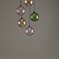 Fergie - 5 Light Black and Coloured Glass Cluster Pendant