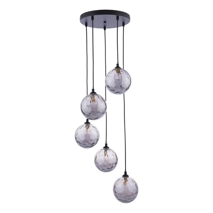 Fergie - 5 Light Chrome and Smoked Glass Cluster Pendant