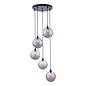 Fergie - 5 Light Chrome and Smoked Glass Cluster Pendant