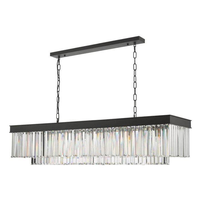 Darcy - Anthracite & Crystal 6 Light Bar Pendant