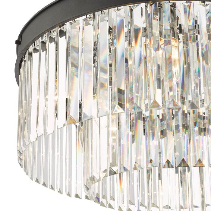 Darcy - Anthracite & Crystal 6 Light Flush Light