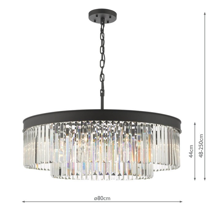 Darcy - Anthracite & Crystal 8 Light Chandelier
