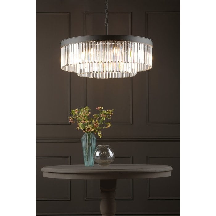 Darcy - Anthracite & Crystal 8 Light Chandelier