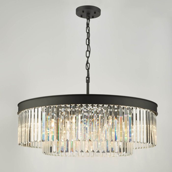 Darcy - Anthracite & Crystal 8 Light Chandelier