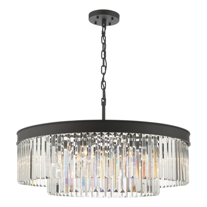 Darcy - Anthracite & Crystal 8 Light Chandelier