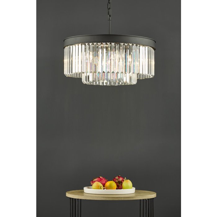 Darcy - Anthracite & Crystal 6 Light Chandelier