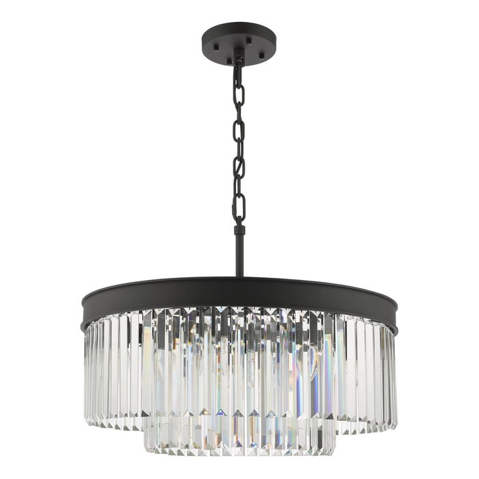 Darcy - Anthracite & Crystal 6 Light Chandelier