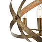 Nicola - Mottled Copper 5 Light Armed Chandelier Pendant