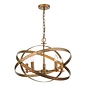 Nicola - Mottled Copper 5 Light Armed Chandelier Pendant