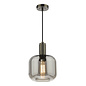 Emma - Polished Nickel and Smoked Glass Pendant Light