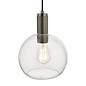 Emma - Antique Chrome and Clear Round Glass Pendant Light