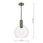 Emma - Antique Chrome and Clear Round Glass Pendant Light