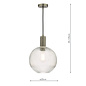 Emma - Antique Chrome and Ribbed Round Glass Pendant Light