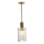 Emma - Solid Brass and Ribbed Cylinder Glass Pendant Light