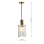 Emma - Solid Brass and Ribbed Cylinder Glass Pendant Light