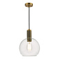 Emma - Solid Brass and Clear Round Glass Pendant Light