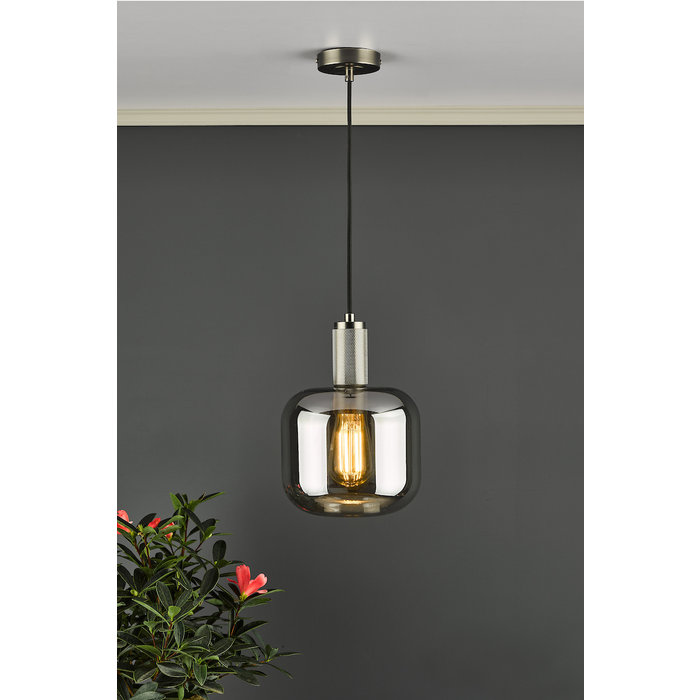 Emma - Solid Brass and Smoked Glass Pendant Light