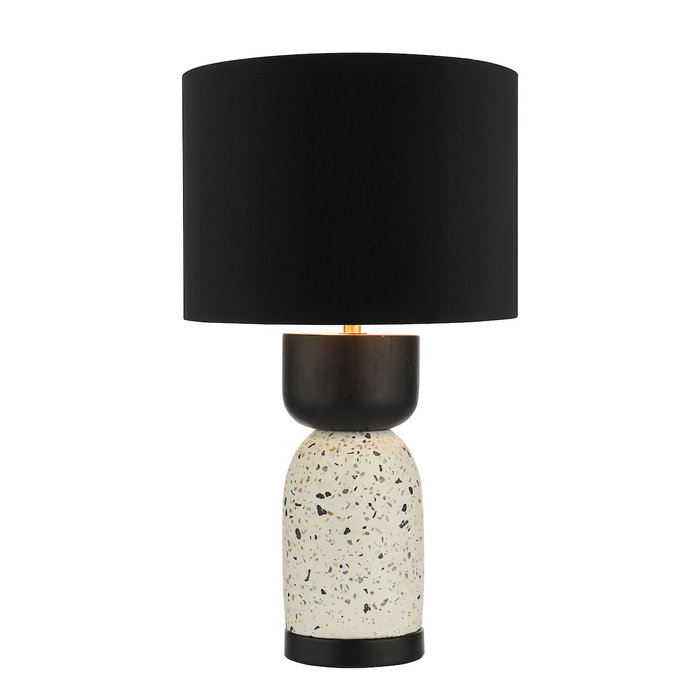 Harri - Black and White Wood Table Lamp with Shade