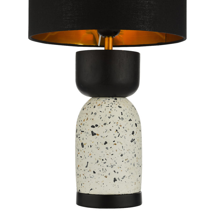 Harri - Black and White Wood Table Lamp with Shade