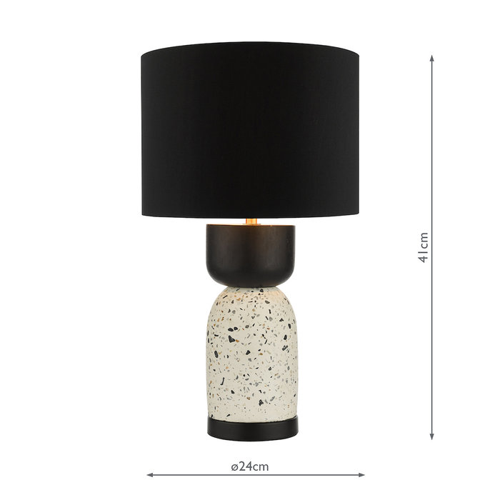 Harri - Black and White Wood Table Lamp with Shade