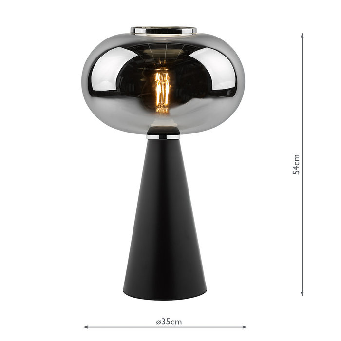 Jaxxon - Black and Smoked Glass Modern Table Lamp