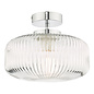 Vair - Chrome and Ribbed Glass Semi Flush Bathroom Light