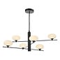 Black Feature Pendant Light – Robin - Mid Century Modern Opal Glass - 6 Light