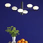 Black Feature Pendant Light – Robin - Mid Century Modern Opal Glass - 6 Light