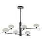 Black Feature Pendant Light – Robin - Mid Century Modern Opal Glass - 6 Light