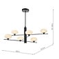 Black Feature Pendant Light – Robin - Mid Century Modern Opal Glass - 6 Light