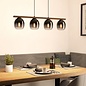 Figaro - Wood and Black/Grey 4 Light Bar Pendant