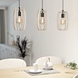 Zarra - Modern 3 Light Pendant with Wooden Grey Vertial Louvred Shades