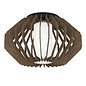 Rustique - Stylish Wooden Louvred Semi-Flush Ceiling Light